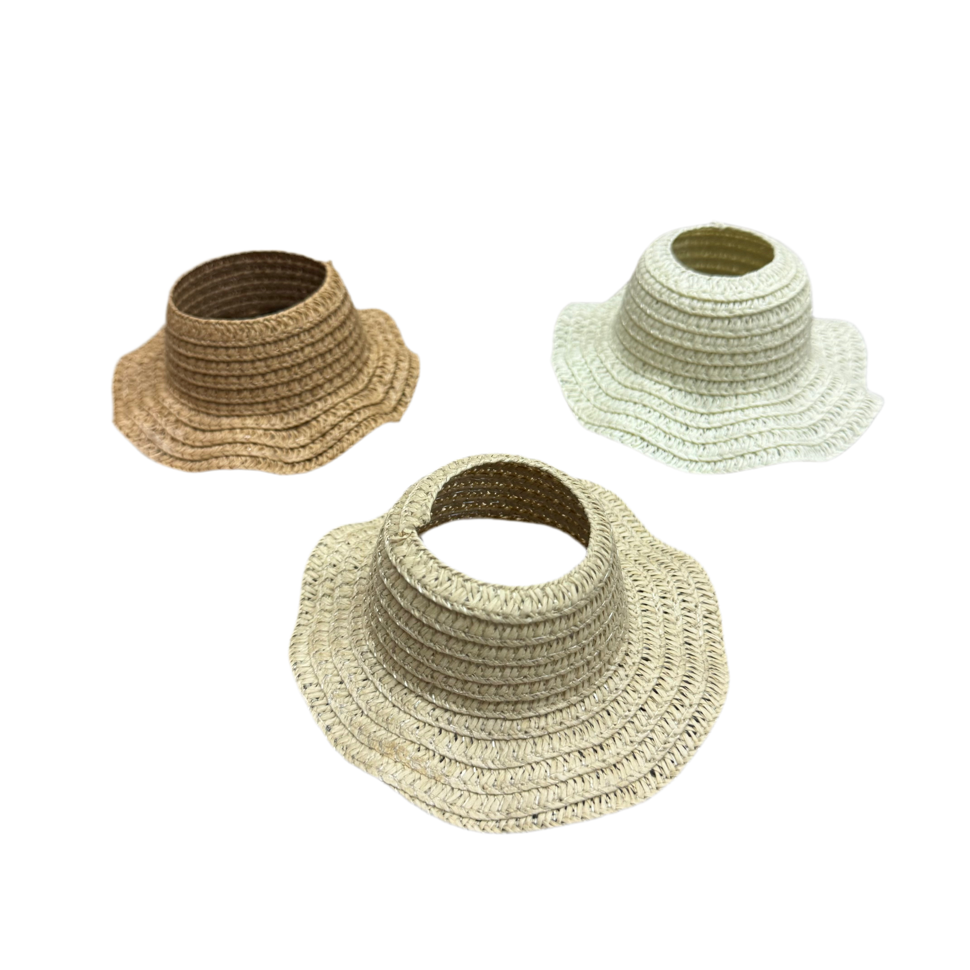 Ruffled Brim Straw Hat